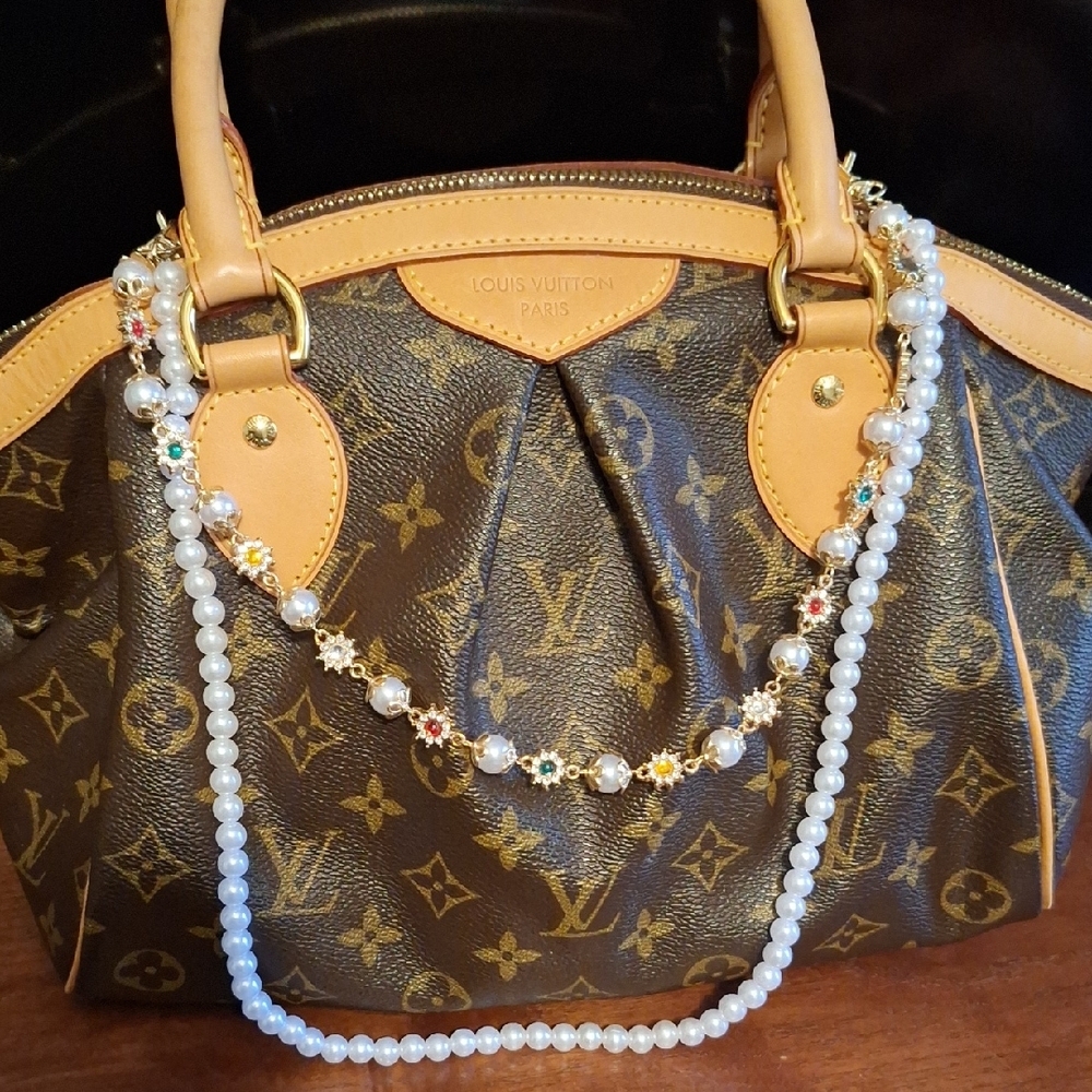 Pearl And Rhinestone Bag Charm - Picture 2 of 7